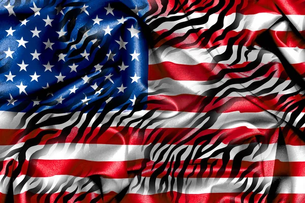 Usa Vlag Met Olieverf — Stockfoto