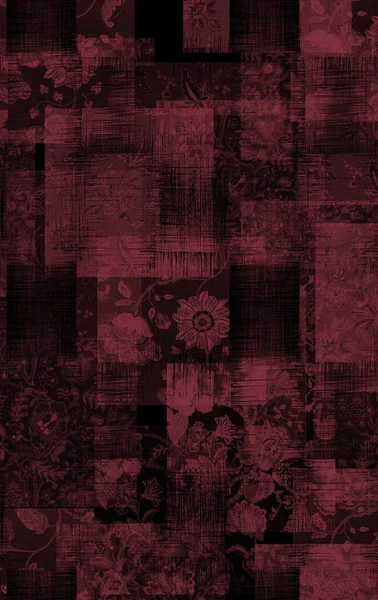 Abstraktní Krásný Květinový Vzor Texturou Tkaniny — Stock fotografie