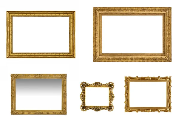 Isolated Old Antique Picture Frame — Stock Photo, Image