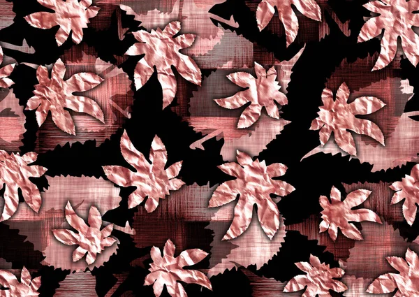 Patrón Floral Abstracto Con Textura Tela —  Fotos de Stock