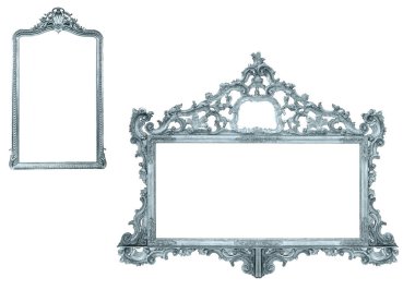 Beyaz arkaplanda izole edilmiş antik resim çerçevesi