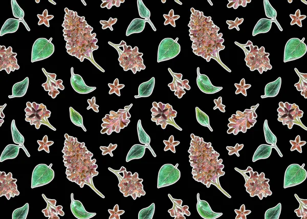 Κεντήματα Floral Μοτίβο Δερμάτινη Υφή — Φωτογραφία Αρχείου