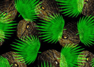 Kumaş desenli soyut çiçek deseni