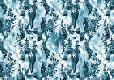 Kumaş desenli soyut çiçek deseni