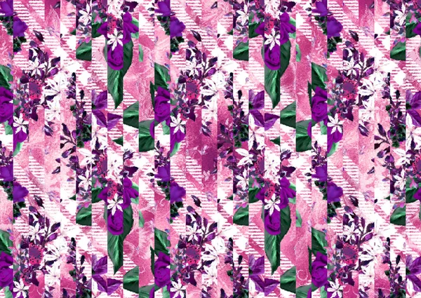 Abstraktní Květinový Vzor Texturou Tkaniny — Stock fotografie