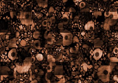 Soyut yağ boyalı çiçek deseni