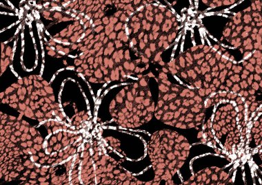 Soyut yağ boyalı çiçek deseni