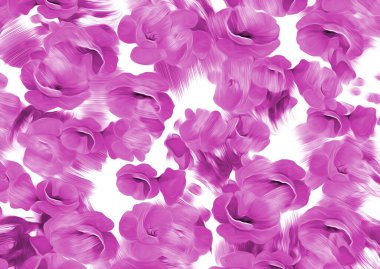 Soyut yağ boyalı çiçek deseni