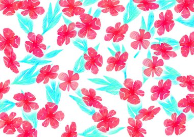 Soyut yağ boyalı çiçek deseni