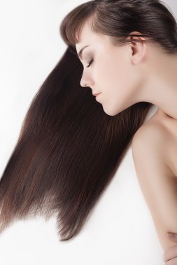 Health and Beauty Concept. Cute Caucasian Brunette Female With N