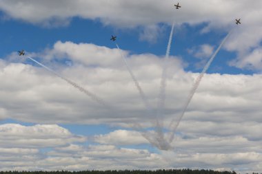 Havacılık Spor Etkinliği Sırasında Hava Aero L-159 Alca Akrobatik Dublör Uçak Rus 