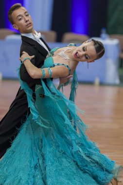 Tanımlanamayan Dans Çift Belarus Cumhuriyeti Ulusal Şampiyonası Ju-1 Standart Avrupa Programı Gerçekleştirir