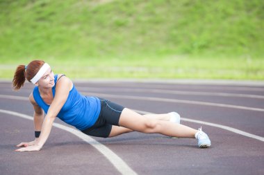 Beyaz sporcumuz germe egzersizleri vücut sahip profesyonel Sportsgear
