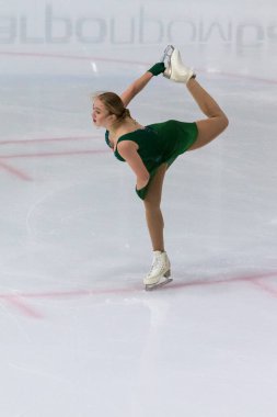 Minsk, Belarus 1 Kasım 2020 - Ermenistan 'dan Profesyonel Kadın Artistik Patinajcı Valeriia Sidorova 1 Kasım 2020' de Beyaz Rusya 'nın Minsk kentinde Bayanlar Buz Yıldızı Şampiyonası' nda Kıdemli Serbest Patinaj Programını gerçekleştirdi.