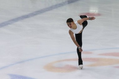 Minsk, Belarus 1 Kasım 2020 - Rusya Federasyonu 'ndan Profesyonel Kadın Artistik Patinaj Sofya Samodurova 1 Kasım 2020' de Beyaz Rusya 'nın Minsk kentinde Bayanlar Buz Yıldızı Şampiyonası' nda Kıdemli Serbest Patinaj Programı düzenledi