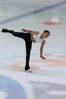 Minsk, Belarus 1 Kasım 2020 - Rusya Federasyonu 'ndan Profesyonel Kadın Artistik Patinaj Sofya Samodurova 1 Kasım 2020' de Beyaz Rusya 'nın Minsk kentinde Bayanlar Buz Yıldızı Şampiyonası' nda Kıdemli Serbest Patinaj Programı düzenledi