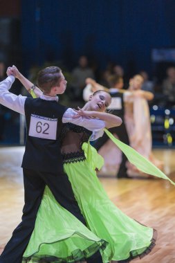 Minsk-Belarus, 18 Ekim 2014: Tanımlanamayan dans çift Perfo