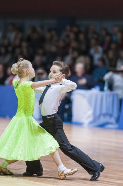 Minsk-Belarus, 18 Ekim 2014: Tanımlanamayan dans çift Perfo