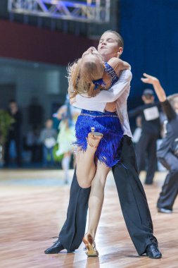 Minsk-Belarus, 19 Ekim 2014: Tanımlanamayan dans çift Perfo