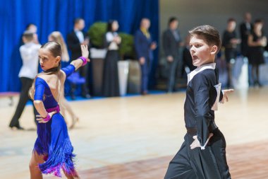 Minsk-Belarus, 19 Ekim 2014: Tanımlanamayan dans çift Perfo