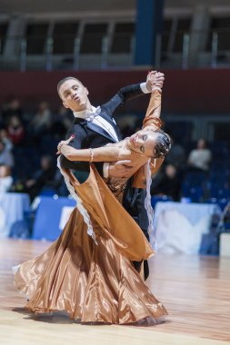 Minsk-Belarus, 19 Ekim 2014: Tanımlanamayan dans çift Perfo