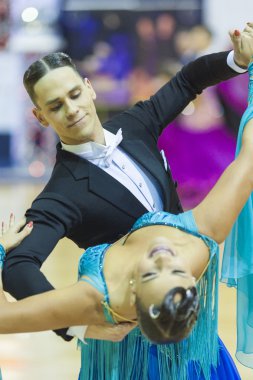 Minsk-Belarus, 5 Ekim 2014: Tanımlanamayan profesyonel dans 