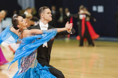 Minsk-Belarus, 5 Ekim 2014: Profesyonel dans çift Ale