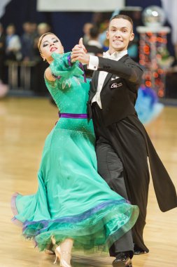 Minsk-Belarus, 5 Ekim 2014: Profesyonel dans çift Ale