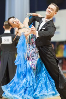 Minsk-Belarus, 5 Ekim 2014: Profesyonel dans çift Ale