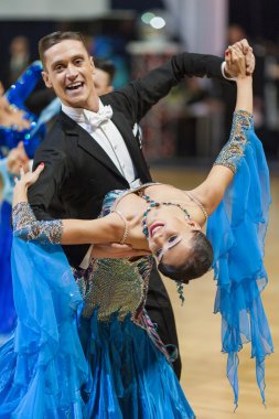 Minsk-Belarus, 5 Ekim 2014: Profesyonel dans çift Ale
