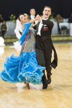 Minsk-Belarus, 5 Ekim 2014: Profesyonel dans çift Ale