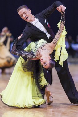 Minsk-Belarus, 5 Ekim 2014: Profesyonel dans çift Ale