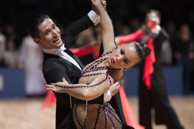 Minsk, Beyaz Rusya-Şubat 14, 2015: Tanımlanamayan profesyonel dans