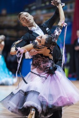 Minsk, Beyaz Rusya-Şubat 14, 2015: Profesyonel dans çift p