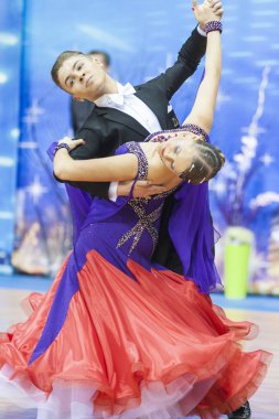 Minsk, Beyaz Rusya-Şubat 15, 2015: Dans çift Shmidt Danila 