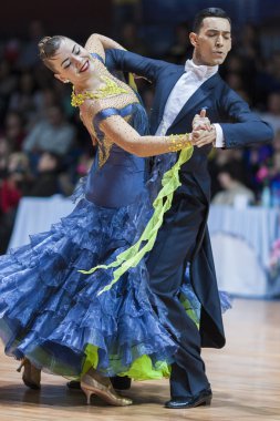 Minsk, Beyaz Rusya-Şubat 15, 2015: Khuzhaiarov Max ve Nirkova bir