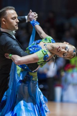 Minsk, Beyaz Rusya-Şubat 15, 2015: Divtsov Dmitrii ve Gribkova M