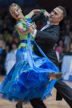 Minsk, Beyaz Rusya-Şubat 15, 2015: Divtsov Dmitrii ve Gribkova M