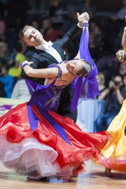 Minsk, Beyaz Rusya-Şubat 15, 2015: Dans çift Shmidt Danila 