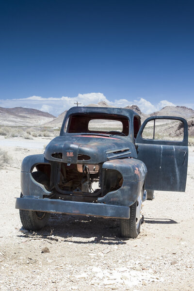 Rusty Old Truck in Ghost City Rhyolite in in Goldwell Open Air M