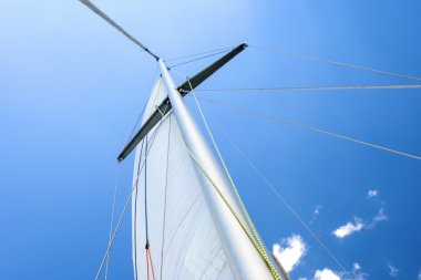 Yacht Mast Against Blue Skies