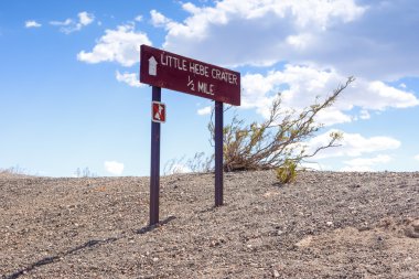 Information Sign of Little Hebe Crater in Death Valley in Califo