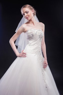 Wedding and Fashion Concept. Portrait of Young Caucasian Female 