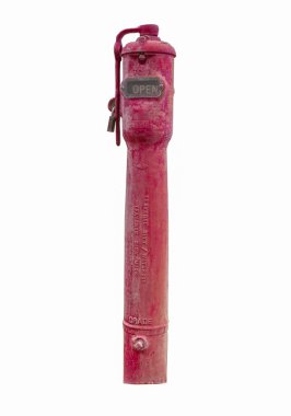 Old Style Red Fire Cock Hydrant Isolated On White Background