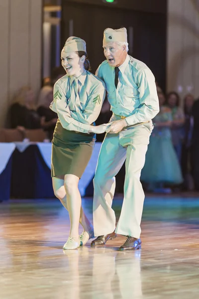 Minsk Belarus,September 26 2015: John Gusenhoffer and Irina Lobanova (USA) perform Pro-Am Show Case Dance Show on III International IDSA World Dance Championship Capital Cup Minsk- 2015 on September 26 2015 in Minsk