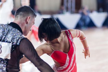 Minsk, Belarus ,September 27, 2015: Professional Italian Couple Perform ProAm Standard Program Dance Challenge on IDSA World Dance Championship Capital Cup Minsk 2015 on September 27, 2015, in Minsk, Belarus