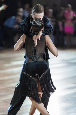 Minsk, Beyaz Rusya, 27 Eylül 2015: John Gusenhoffer ve Irina Lobanova (ABD) Pro-Am Standart Program III uluslararası IDSA dünya dans Şampiyonası sermaye Kupası Minsk 2015 27 Eylül 2015, Minsk, Belarus ise yerine