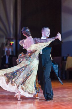 Minsk, Beyaz Rusya, 27 Eylül 2015: John Gusenhoffer ve Irina Lobanova (ABD) Pro-Am Standart Program III uluslararası IDSA dünya dans Şampiyonası sermaye Kupası Minsk 2015 27 Eylül 2015, Minsk, Belarus ise yerine