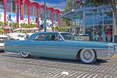 San-Francisco-United States, July 13, 2014: Old and Shiny Restored Authentic 1963 Cadillac Series Sixty One coupe on Street of San-Francisco on July 13, 2014 in San-Francisco, California