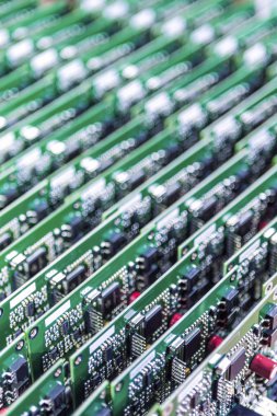 Lots of Printed Circuit Boards With Mounted and Soldered Componentry